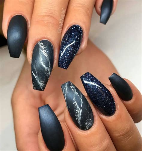 almond nails black matte|black matte nail polish designs.